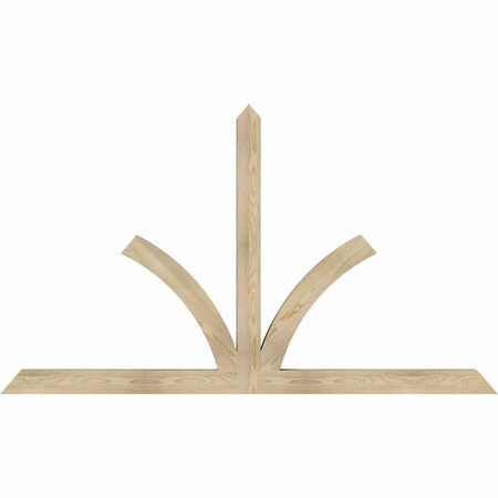 Ekena Millwork Richland Rough Sawn Timber Gable Bracket, Douglas Fir, 84"W x 49"H x 4"D x 4"F, 14/12 Pitch GBW084X49X0404RIC00RDF